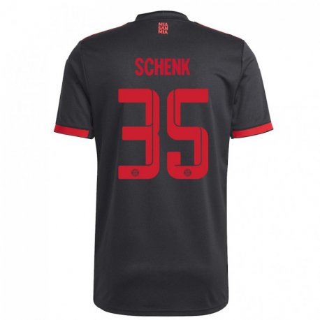 Kandiny Miesten Johannes Schenk #35 Musta Ja Punainen Kolmas Sarja 2022/23 Lyhythihainen Paita T-paita