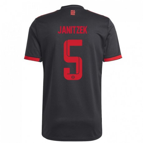 Kandiny Miesten Justin Janitzek #5 Musta Ja Punainen Kolmas Sarja 2022/23 Lyhythihainen Paita T-paita
