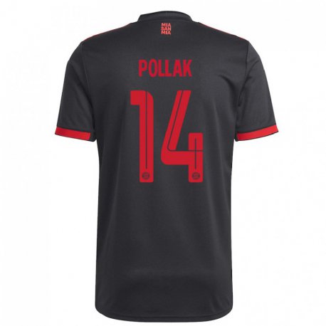 Kandiny Miesten Florian Pollak #14 Musta Ja Punainen Kolmas Sarja 2022/23 Lyhythihainen Paita T-paita