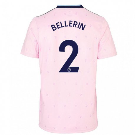 Kandiny Miesten Hector Bellerin #2 Vaaleanpunainen Laivasto Kolmas Sarja 2022/23 Lyhythihainen Paita T-paita