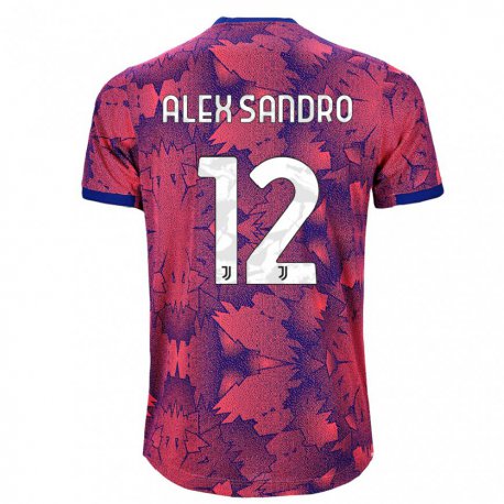 Kandiny Miesten Alex Sandro #12 Ruusunpunainen Sininen Kolmas Sarja 2022/23 Lyhythihainen Paita T-paita