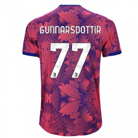 Kandiny Miesten Sara Bjork Gunnarsdottir #77 Ruusunpunainen Sininen Kolmas Sarja 2022/23 Lyhythihainen Paita T-paita