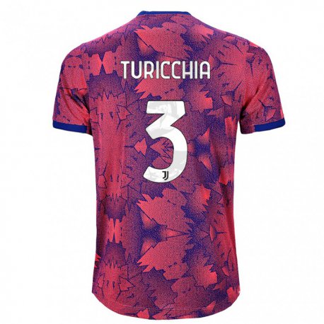Kandiny Miesten Riccardo Turicchia #3 Ruusunpunainen Sininen Kolmas Sarja 2022/23 Lyhythihainen Paita T-paita