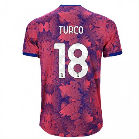 Kandiny Miesten Nicolo Turco #18 Ruusunpunainen Sininen Kolmas Sarja 2022/23 Lyhythihainen Paita T-paita