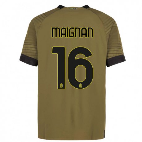 Kandiny Miesten Mike Maignan #16 Tummanvihreä Musta Kolmas Sarja 2022/23 Lyhythihainen Paita T-paita