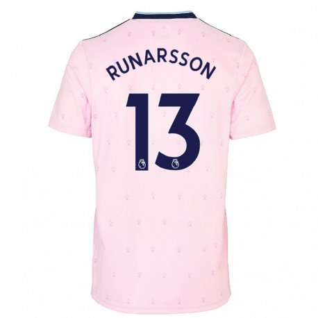 Kandiny Miesten Runar Alex Runarsson #13 Vaaleanpunainen Laivasto Kolmas Sarja 2022/23 Lyhythihainen Paita T-paita