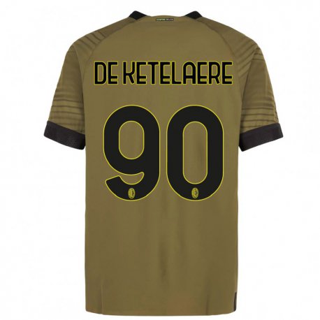 Kandiny Miesten Charles De Ketelaere #90 Tummanvihreä Musta Kolmas Sarja 2022/23 Lyhythihainen Paita T-paita