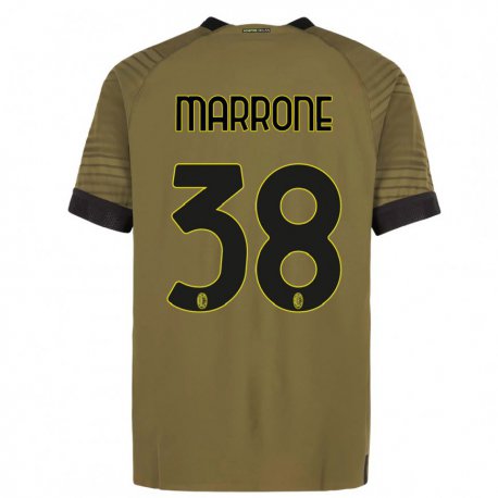 Kandiny Miesten Federico Marrone #38 Tummanvihreä Musta Kolmas Sarja 2022/23 Lyhythihainen Paita T-paita