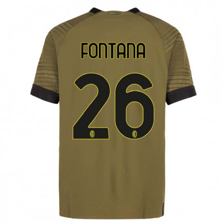 Kandiny Miesten Francesco Fontana #26 Tummanvihreä Musta Kolmas Sarja 2022/23 Lyhythihainen Paita T-paita