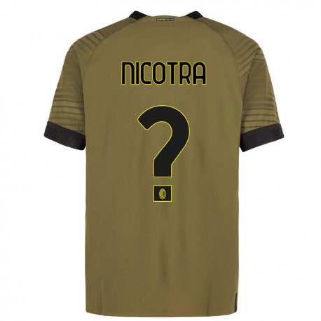 Kandiny Miesten Riccardo Nicotra #0 Tummanvihreä Musta Kolmas Sarja 2022/23 Lyhythihainen Paita T-paita
