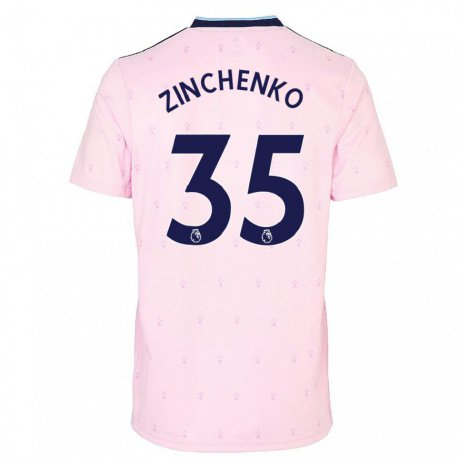 Kandiny Miesten Oleksandr Zinchenko #35 Vaaleanpunainen Laivasto Kolmas Sarja 2022/23 Lyhythihainen Paita T-paita