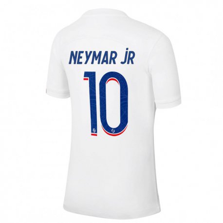 Kandiny Miesten Neymar #10 Valkoinen Sininen Kolmas Sarja 2022/23 Lyhythihainen Paita T-paita