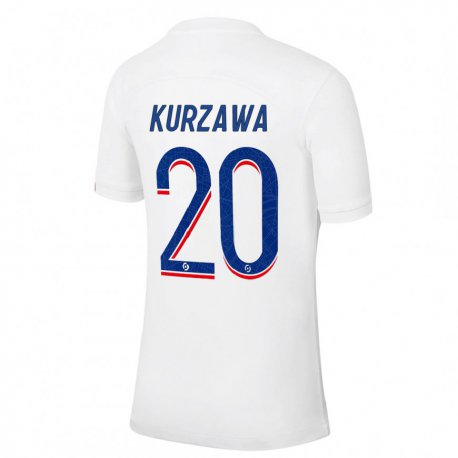 Kandiny Miesten Layvin Kurzawa #20 Valkoinen Sininen Kolmas Sarja 2022/23 Lyhythihainen Paita T-paita