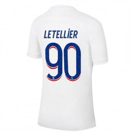 Kandiny Miesten Alexandre Letellier #90 Valkoinen Sininen Kolmas Sarja 2022/23 Lyhythihainen Paita T-paita