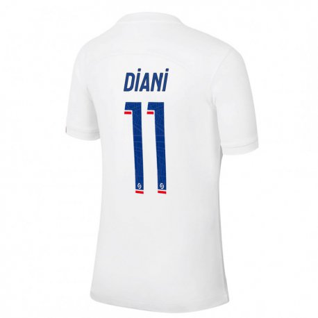 Kandiny Miesten Kadidiatou Diani #11 Valkoinen Sininen Kolmas Sarja 2022/23 Lyhythihainen Paita T-paita