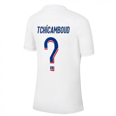 Kandiny Miesten Queyrell Tchicamboud #0 Valkoinen Sininen Kolmas Sarja 2022/23 Lyhythihainen Paita T-paita