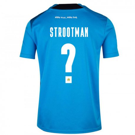 Kandiny Miesten Kevin Strootman #0 Tummansininen Valkoinen Kolmas Sarja 2022/23 Lyhythihainen Paita T-paita