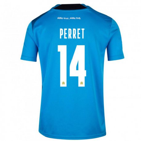 Kandiny Miesten Jenny Perret #14 Tummansininen Valkoinen Kolmas Sarja 2022/23 Lyhythihainen Paita T-paita