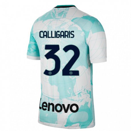 Kandiny Naisten Alessandro Calligaris #32 Vaaleanvihreä Valkoinen Kolmas Sarja 2022/23 Lyhythihainen Paita T-paita