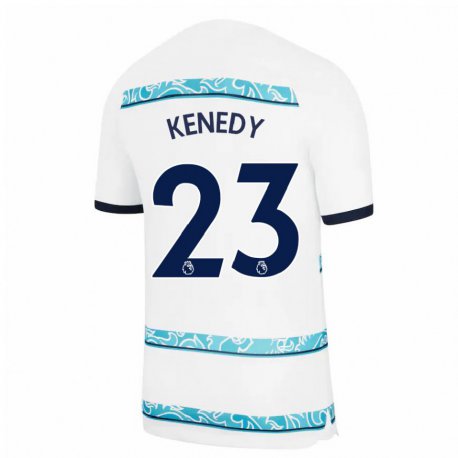 Kandiny Naisten Robert Kenedy #23 Valkoinen Vaaleansininen Kolmas Sarja 2022/23 Lyhythihainen Paita T-paita