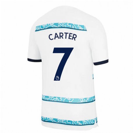 Kandiny Naisten Jessica Carter #7 Valkoinen Vaaleansininen Kolmas Sarja 2022/23 Lyhythihainen Paita T-paita