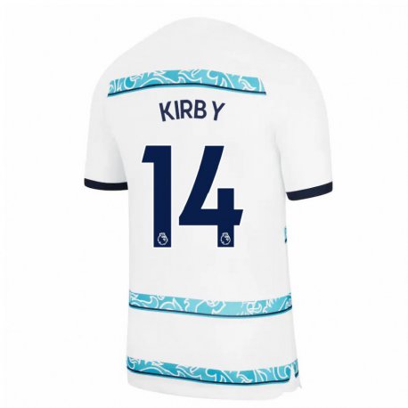 Kandiny Naisten Fran Kirby #14 Valkoinen Vaaleansininen Kolmas Sarja 2022/23 Lyhythihainen Paita T-paita