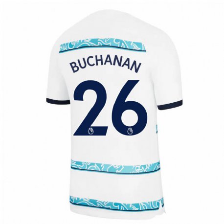 Kandiny Naisten Kadeisha Buchanan #26 Valkoinen Vaaleansininen Kolmas Sarja 2022/23 Lyhythihainen Paita T-paita