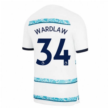 Kandiny Naisten Charlotte Wardlaw #34 Valkoinen Vaaleansininen Kolmas Sarja 2022/23 Lyhythihainen Paita T-paita