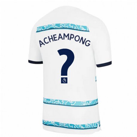 Kandiny Naisten Josh Acheampong #0 Valkoinen Vaaleansininen Kolmas Sarja 2022/23 Lyhythihainen Paita T-paita