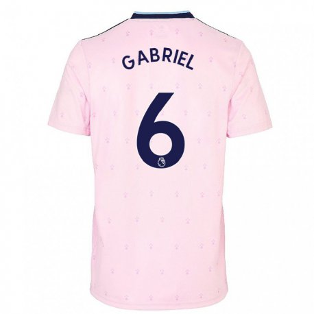 Kandiny Naisten Gabriel Magalhaes #6 Vaaleanpunainen Laivasto Kolmas Sarja 2022/23 Lyhythihainen Paita T-paita