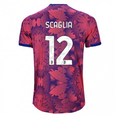 Kandiny Naisten Simone Scaglia #12 Ruusunpunainen Sininen Kolmas Sarja 2022/23 Lyhythihainen Paita T-paita