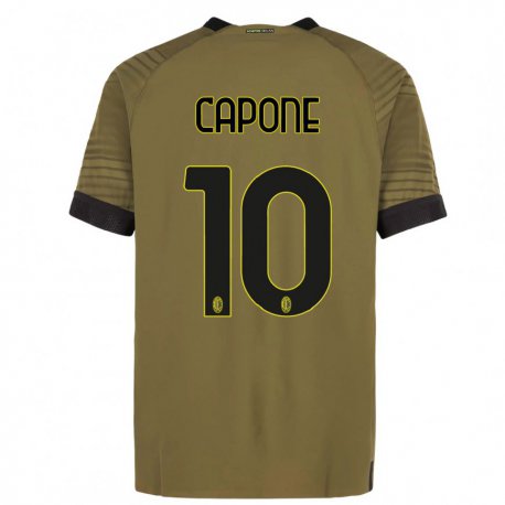 Kandiny Naisten Andrea Capone #10 Tummanvihreä Musta Kolmas Sarja 2022/23 Lyhythihainen Paita T-paita