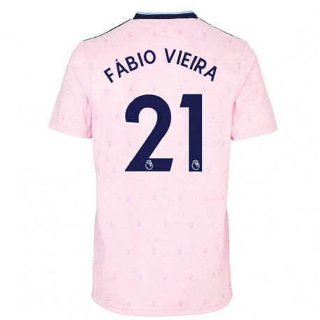 Kandiny Naisten Fabio Vieira #21 Vaaleanpunainen Laivasto Kolmas Sarja 2022/23 Lyhythihainen Paita T-paita