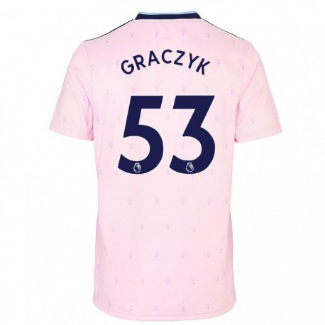 Kandiny Naisten Hubert Graczyk #53 Vaaleanpunainen Laivasto Kolmas Sarja 2022/23 Lyhythihainen Paita T-paita