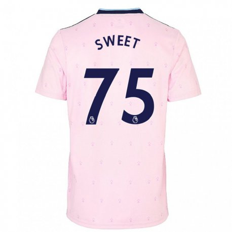 Kandiny Naisten James Sweet #75 Vaaleanpunainen Laivasto Kolmas Sarja 2022/23 Lyhythihainen Paita T-paita