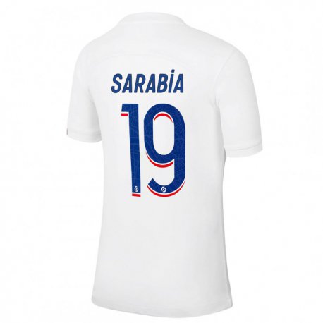 Kandiny Naisten Pablo Sarabia #19 Valkoinen Sininen Kolmas Sarja 2022/23 Lyhythihainen Paita T-paita