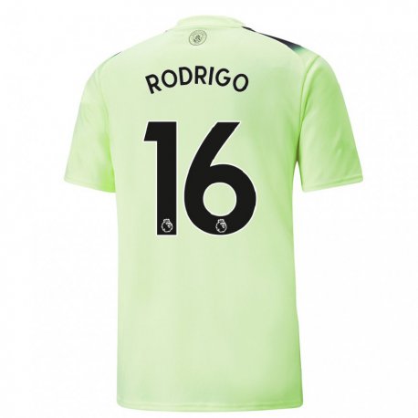 Kandiny Naisten Rodrigo Hernandez #16 Vihreä Tummanharmaa Kolmas Sarja 2022/23 Lyhythihainen Paita T-paita