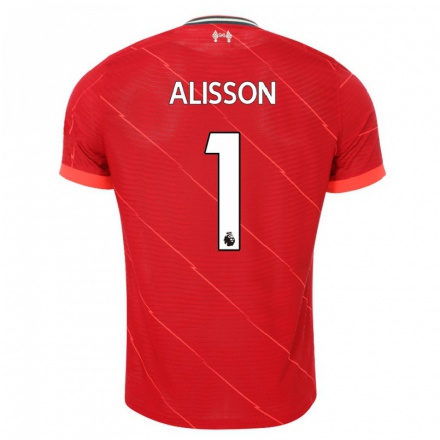 Naisten Jalkapallo Alisson #1 Punainen Kotipaita 2021/22 Lyhythihainen Paita T-paita