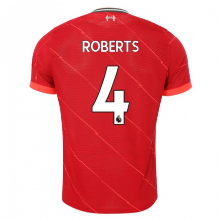 Naisten Jalkapallo Rhiannon Roberts #4 Punainen Kotipaita 2021/22 Lyhythihainen Paita T-paita