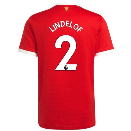 Naisten Jalkapallo Victor Lindelof #2 Punainen Kotipaita 2021/22 Lyhythihainen Paita T-paita