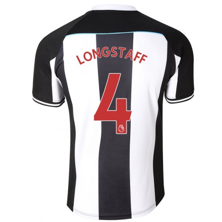 Naisten Jalkapallo Matthew Longstaff #4 Valkoinen Musta Kotipaita 2021/22 Lyhythihainen Paita T-paita