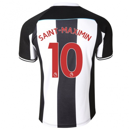 Naisten Jalkapallo Allan Saint-Maximin #10 Valkoinen Musta Kotipaita 2021/22 Lyhythihainen Paita T-paita