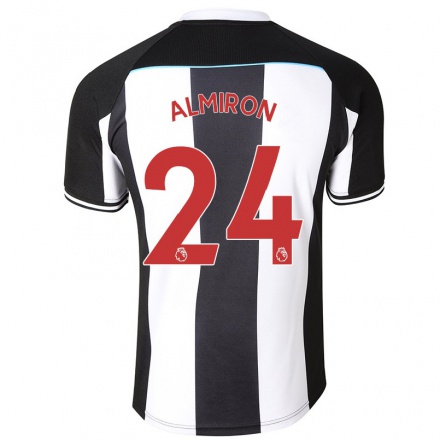 Naisten Jalkapallo Miguel Almiron #24 Valkoinen Musta Kotipaita 2021/22 Lyhythihainen Paita T-paita