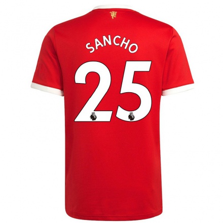 Naisten Jalkapallo Jadon Sancho #25 Punainen Kotipaita 2021/22 Lyhythihainen Paita T-paita