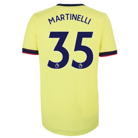 Naisten Jalkapallo Gabriel Martinelli #35 Punainen Valkoinen Kotipaita 2021/22 Lyhythihainen Paita T-paita