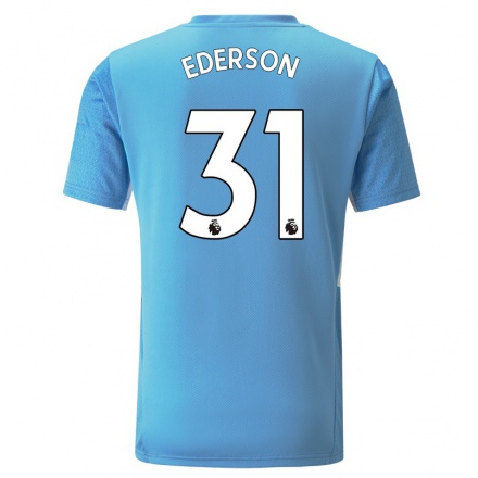 Naisten Jalkapallo Ederson #31 Sininen Kotipaita 2021/22 Lyhythihainen Paita T-paita