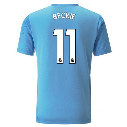 Naisten Jalkapallo Janine Beckie #11 Sininen Kotipaita 2021/22 Lyhythihainen Paita T-paita