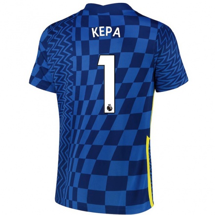 Naisten Jalkapallo Kepa Arrizabalaga #1 Tummansininen Kotipaita 2021/22 Lyhythihainen Paita T-paita