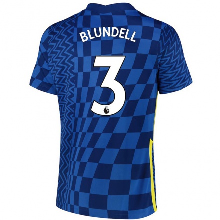 Naisten Jalkapallo Hannah Blundell #3 Tummansininen Kotipaita 2021/22 Lyhythihainen Paita T-paita