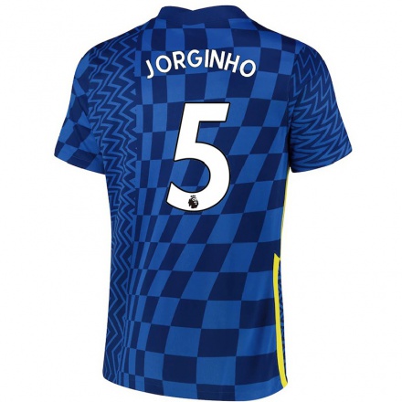 Naisten Jalkapallo Jorginho #5 Tummansininen Kotipaita 2021/22 Lyhythihainen Paita T-paita